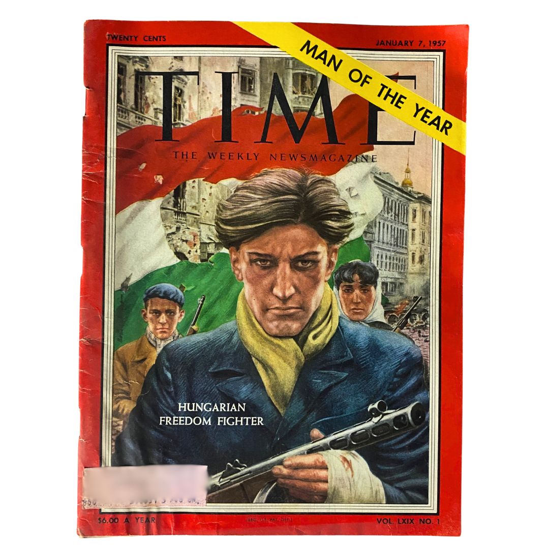 VTG Time Magazine January 7, 1957 Vol 69 No. 1 Hungarian Freedom Fighter