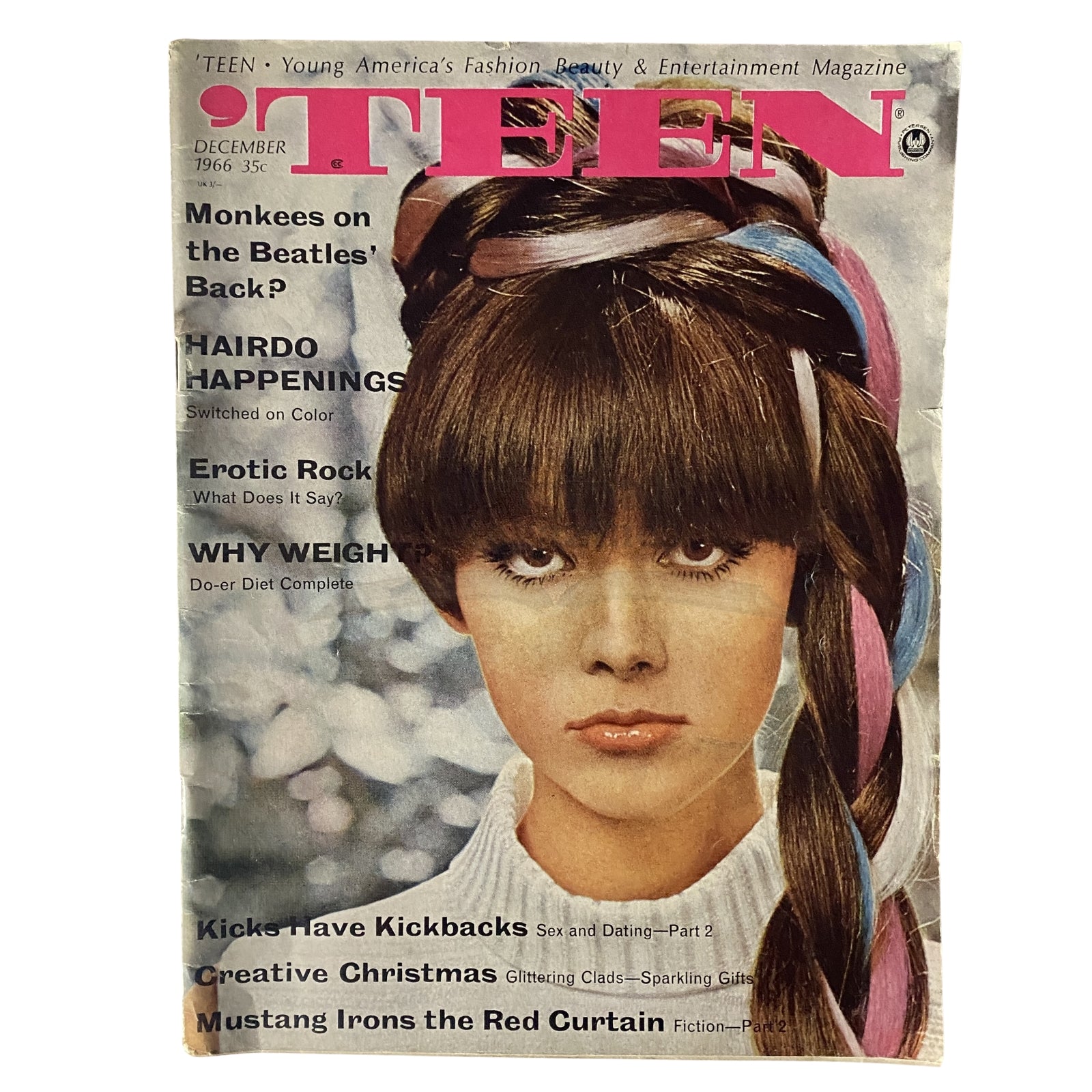 'Teen Magazine December 1966 Monkees on the Beatles' Back No Label