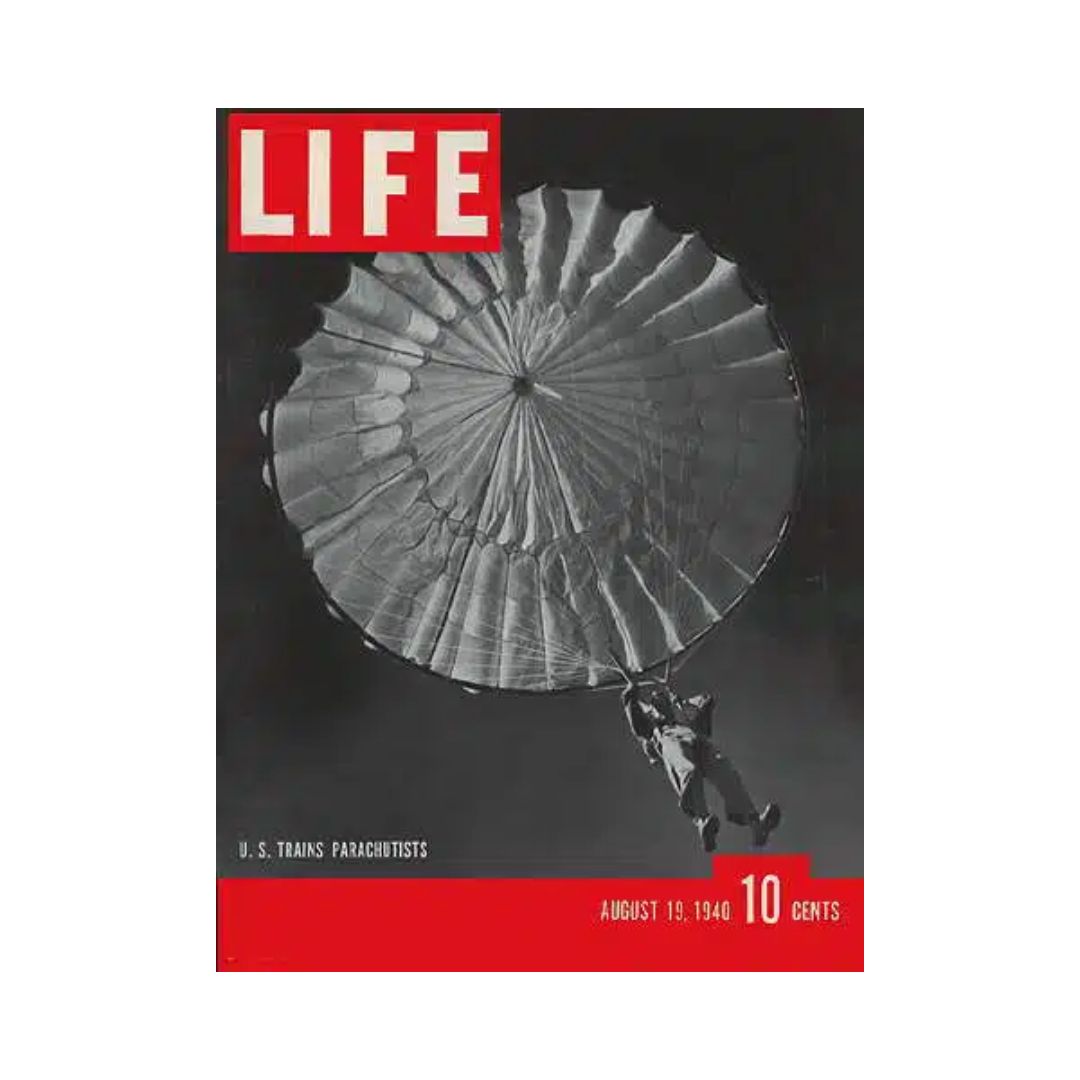 VTG Life Magazine August 19, 1940 U.S. Army Parachutist Training