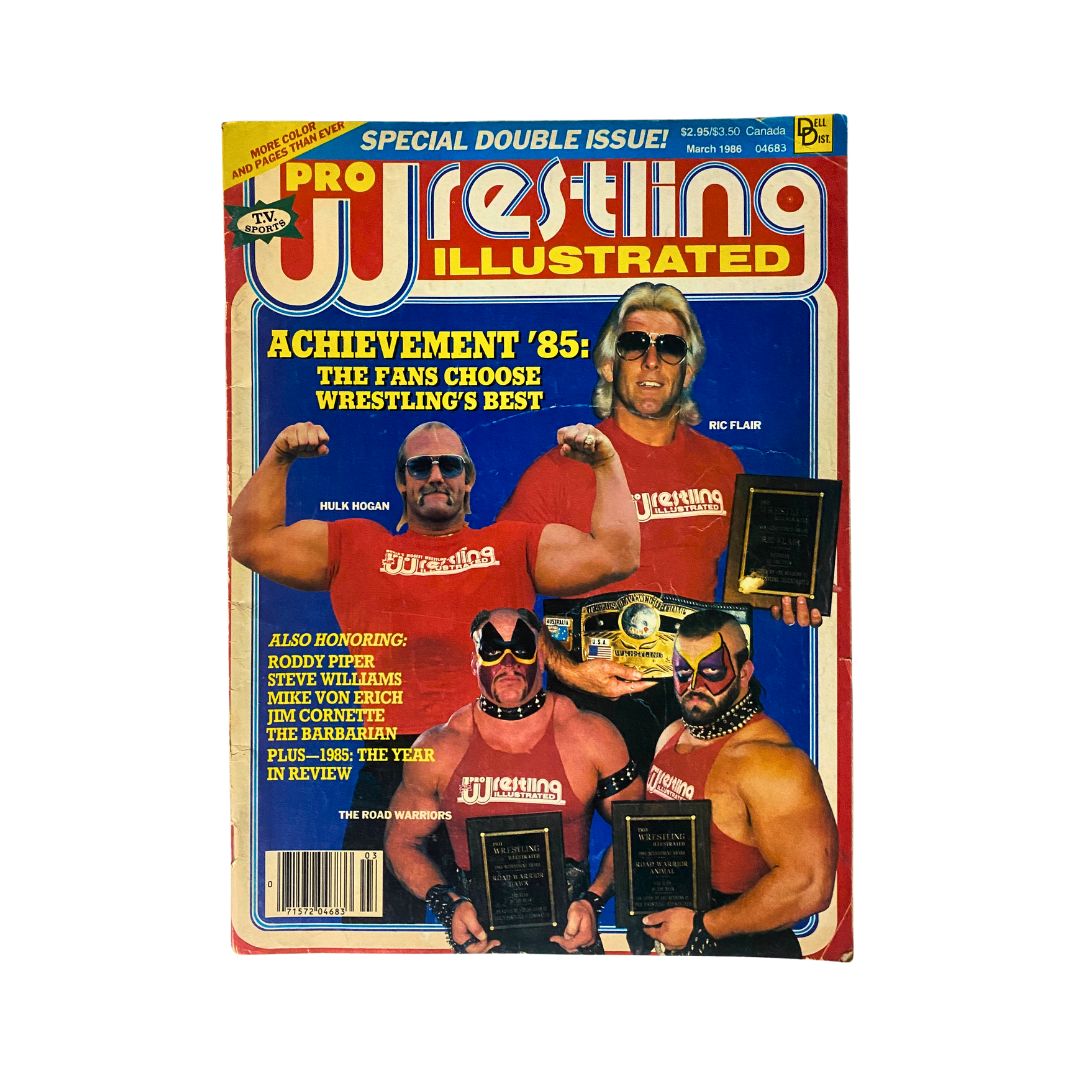 VTG Pro Wrestling Illustrated March 1986 Hulk Hogan, Ric Flair No Label