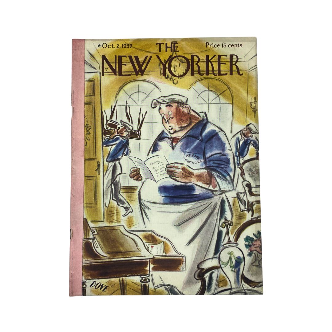 The New Yorker Complete Magazine October 2, 1937 Leonard Dove Cover VG