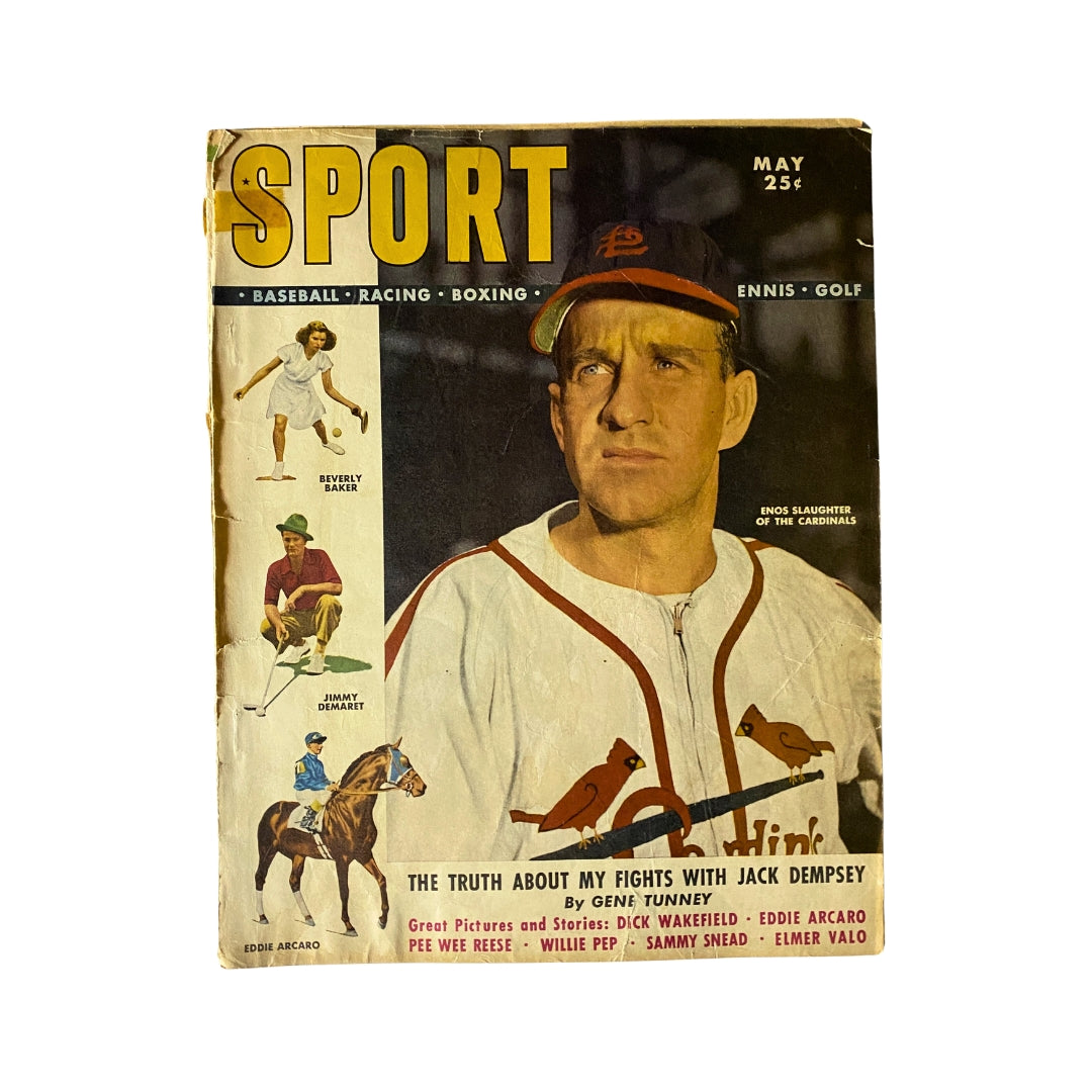 Sport Magazine May 1949 Enos Slaughter of The Cardinals Cover No Label