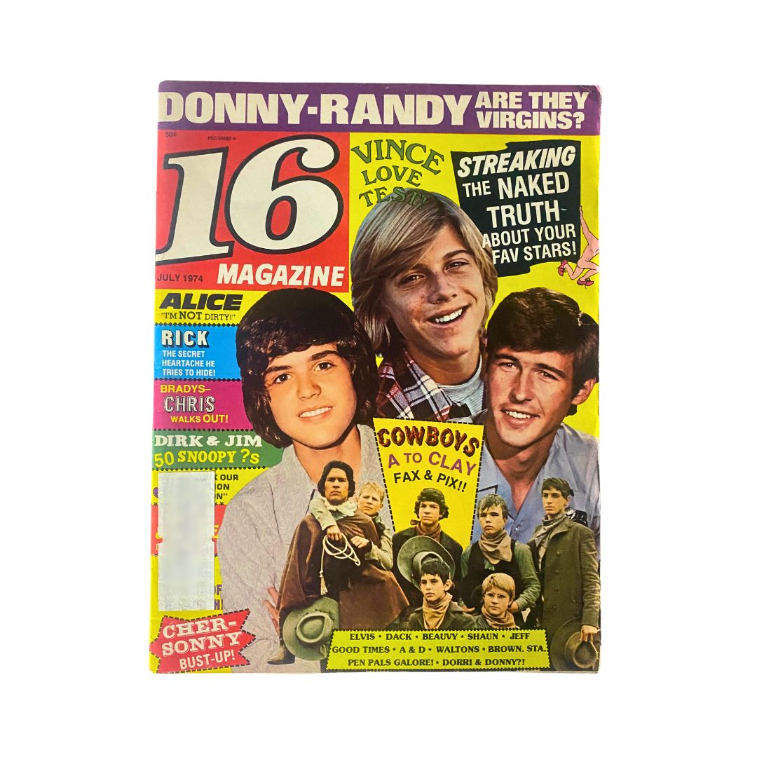 VTG 16 Magazine July 1974 Randy Mantooth, Donny & The Osmonds VG w Poster