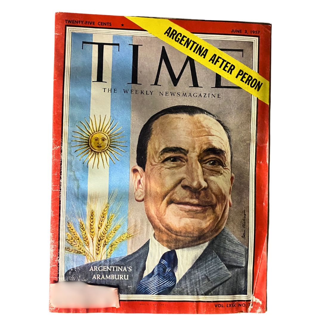 VTG Time Magazine June 3, 1957 Vol 69 No. 22 Argentina's Pedro Aramburu