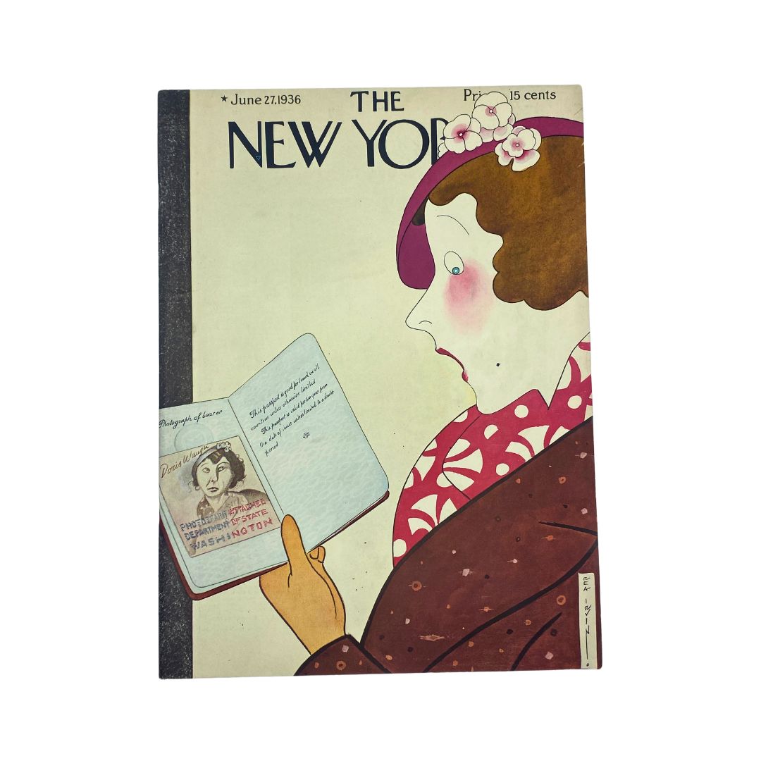 The New Yorker Complete Magazine June 27, 1936 Rea Irvin Cover VG