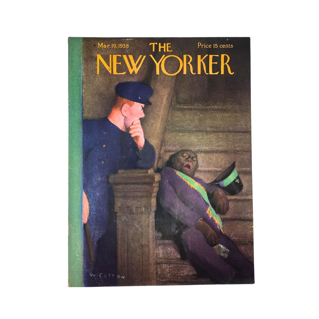 The New Yorker Complete Magazine March 19, 1938 William Cotton Cover VG