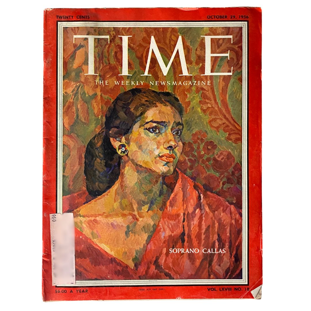 VTG Time Magazine October 29, 1956 Vol 68 No. 18 Soprano Maria Callas