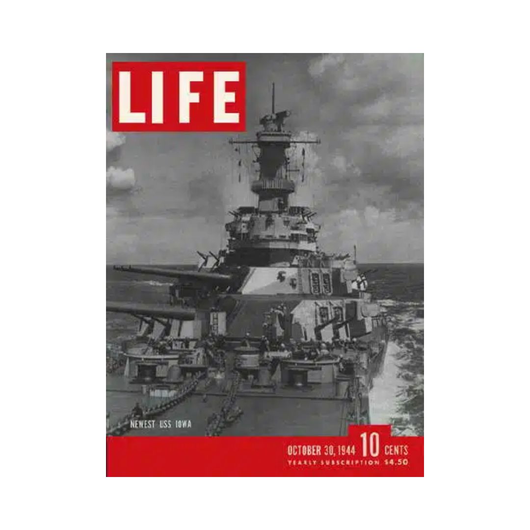 VTG Life Magazine October 30, 1944 U.S.S. Iowa Battleship