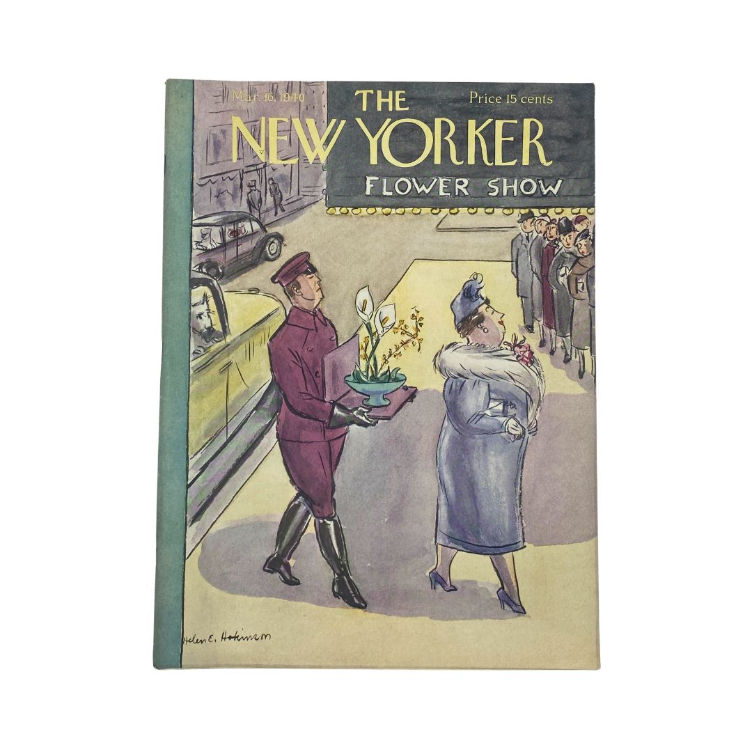 The New Yorker Complete Magazine March 16, 1940 Helen E. Hokinson Cover VG