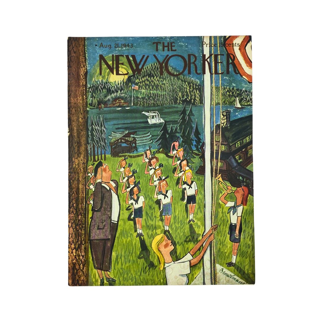 The New Yorker Complete Magazine August 21, 1943 Ludwig Bemelmans Cover VG