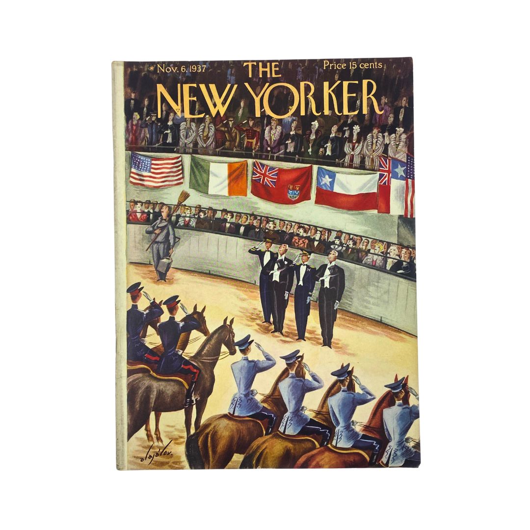 The New Yorker Complete Magazine November 6, 1937 Constantin Alajalov Cover VG