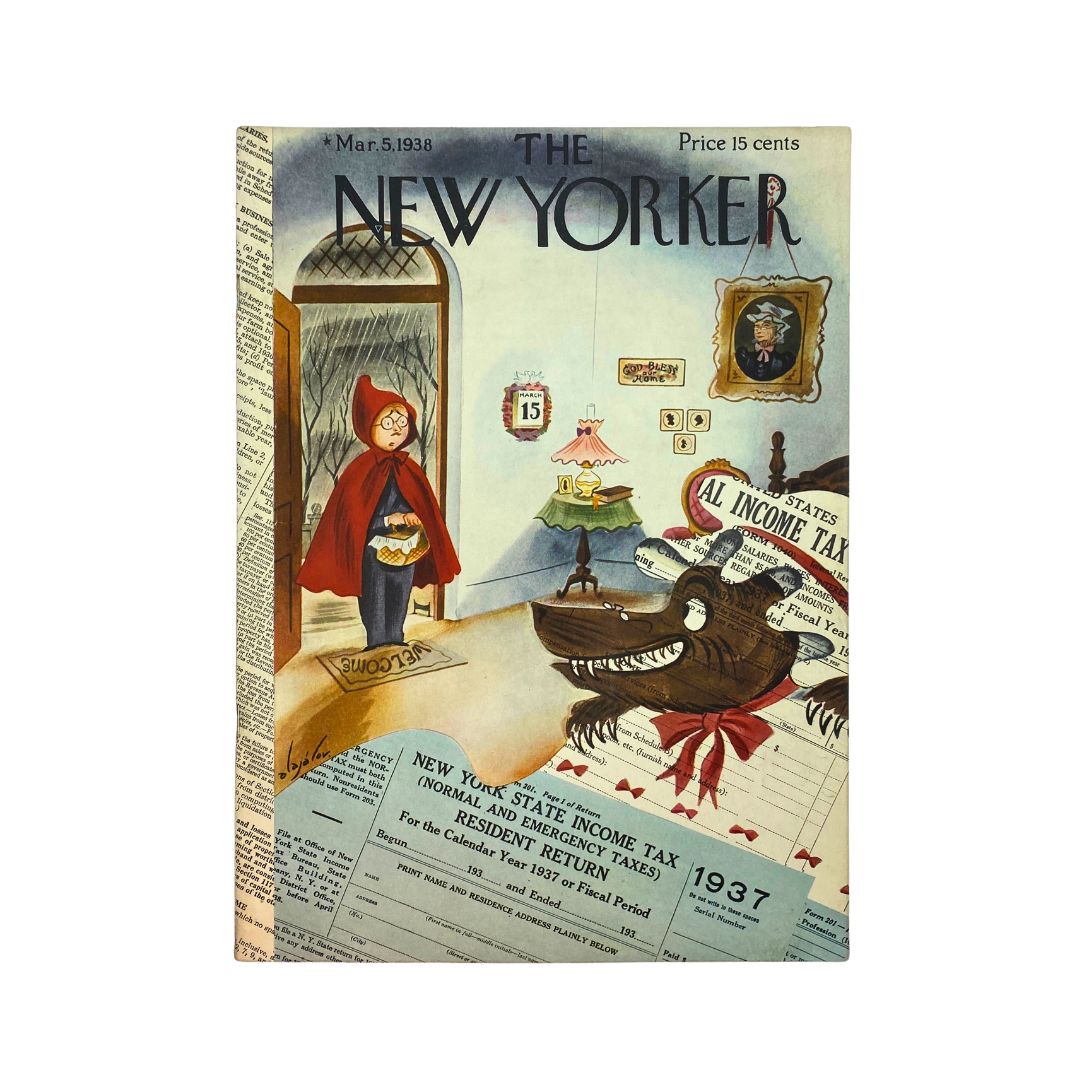 The New Yorker Complete Magazine March 5, 1938 Constantin Alajalov Cover VG