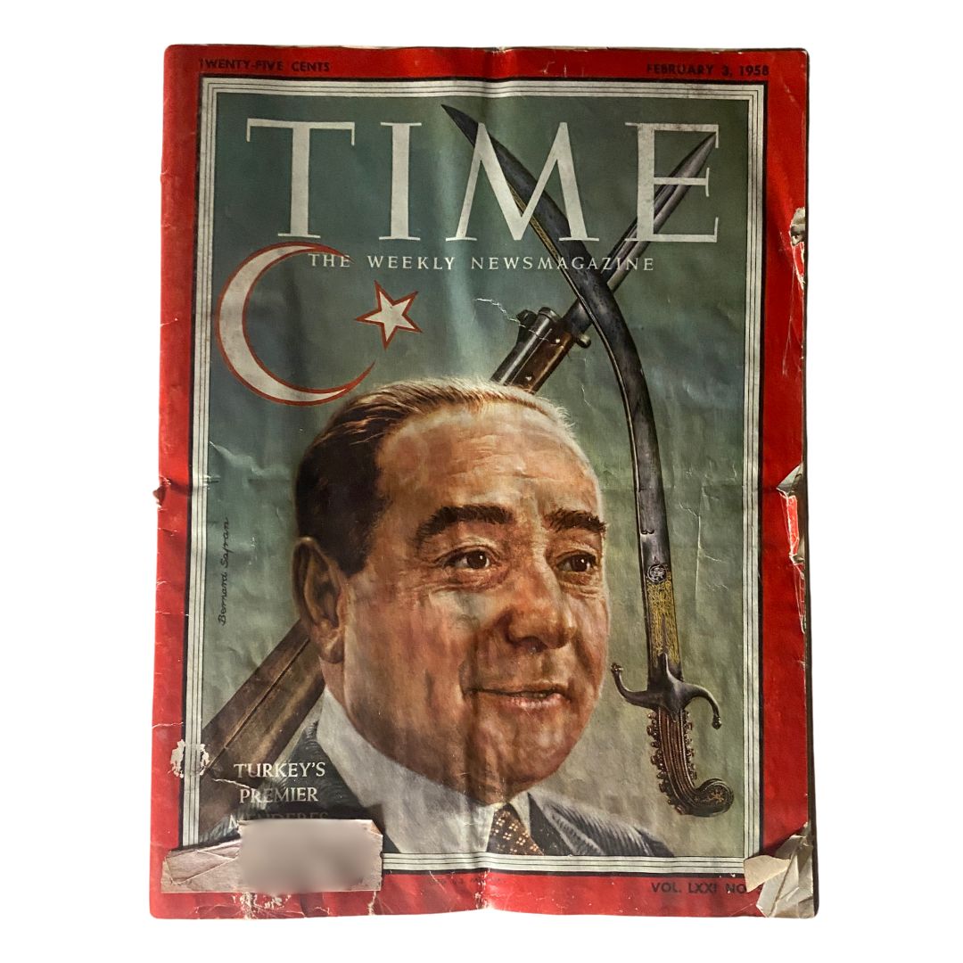 VTG Time Magazine February 3, 1958 Vol 71 No. 5 Turkey's Premier Adnan Menderes