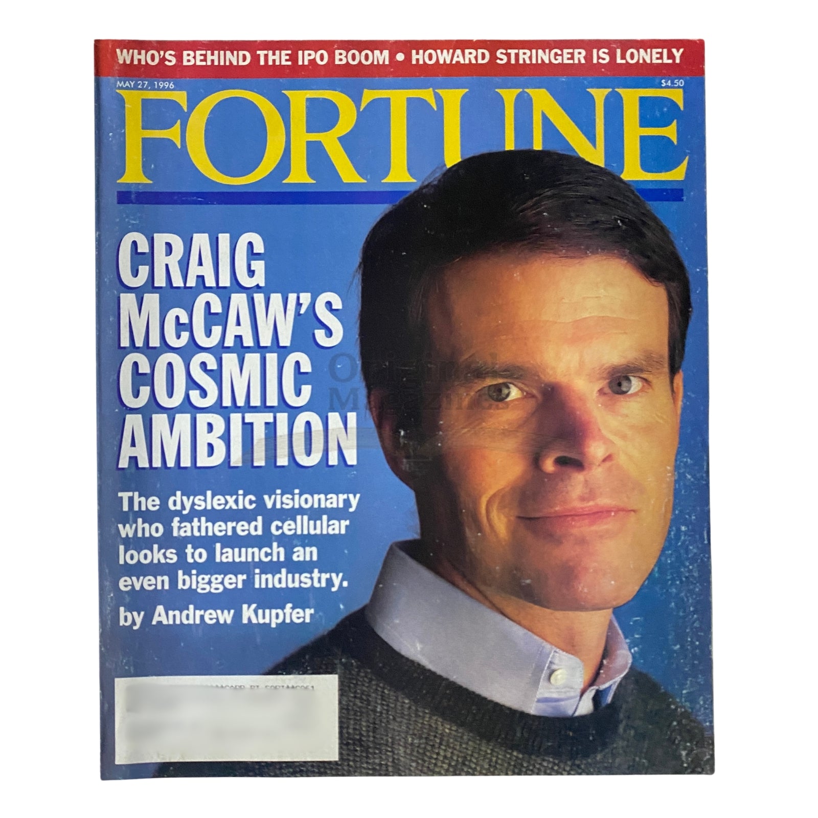 Fortune Magazine cover from May 27, 1996, featuring the article "Craig McCaw's Cosmic Ambition" focusing on telecommunications and investment.