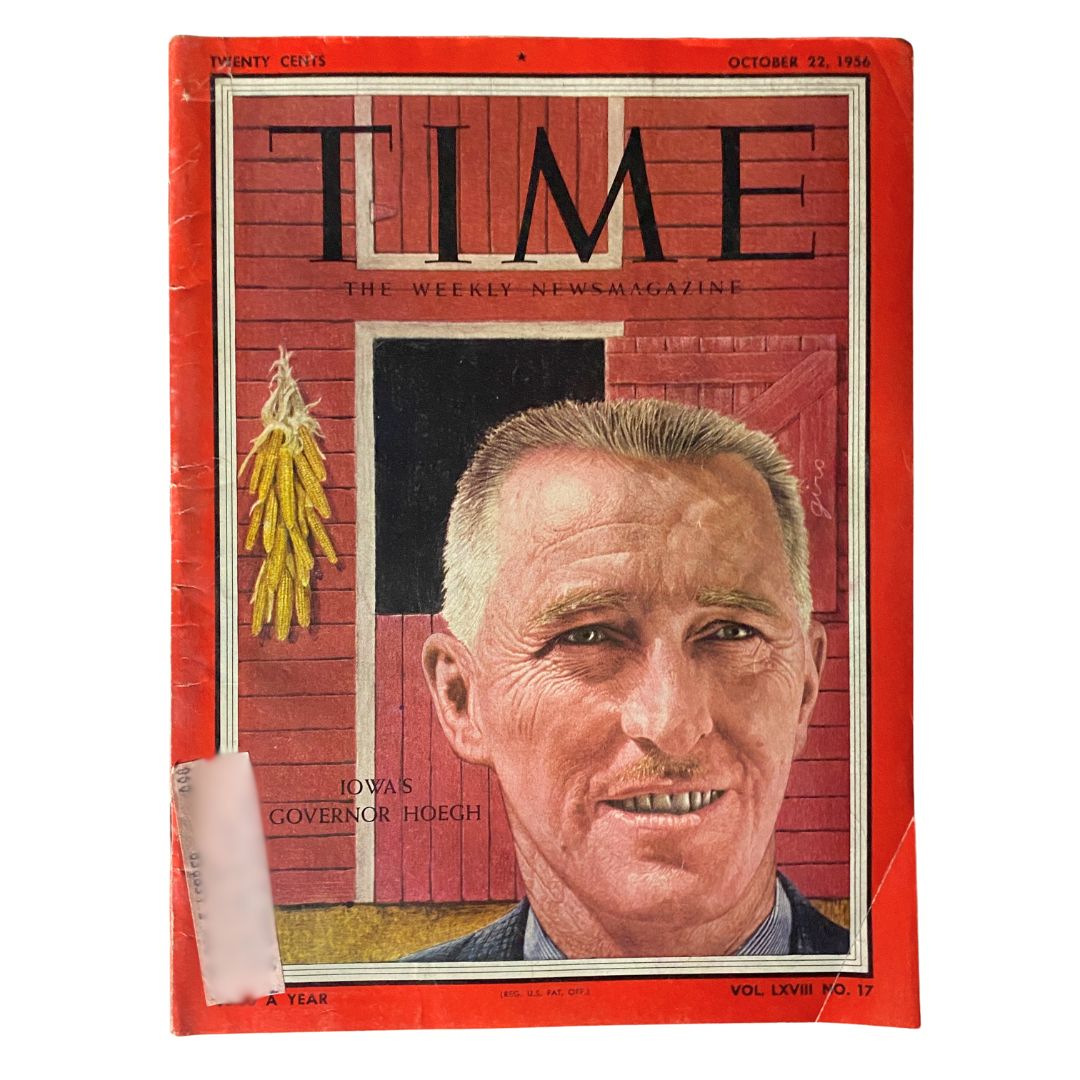 VTG Time Magazine October 22, 1956 Vol 68 No. 17 Iowa's Leo Hoegh