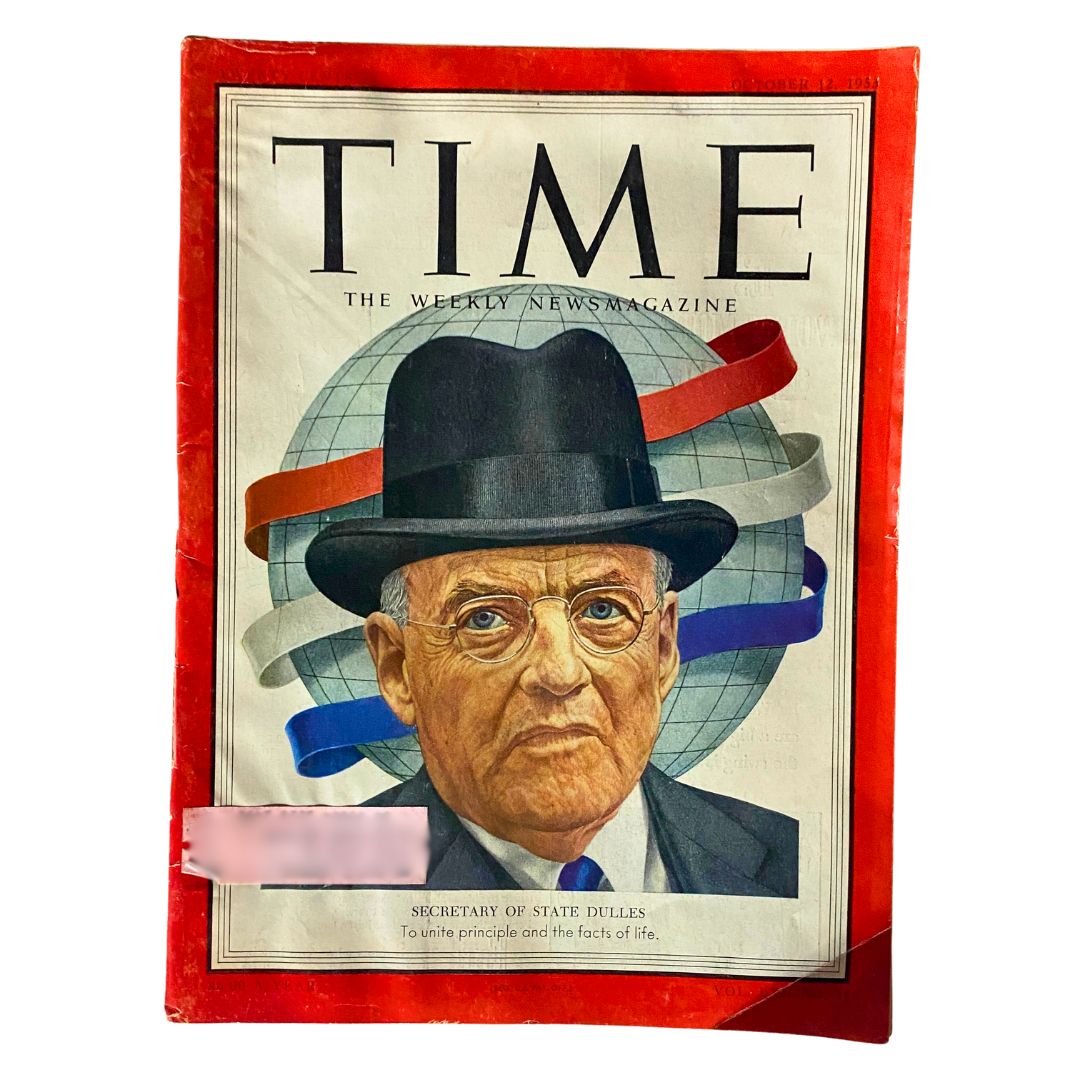 VTG Time Magazine October 12, 1953 Secretary of State John Foster Dulles