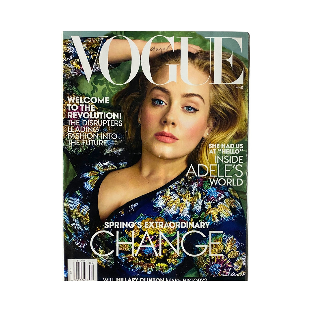 Vogue Magazine March 2016 Singer-Songwriter Adele Cover No Label