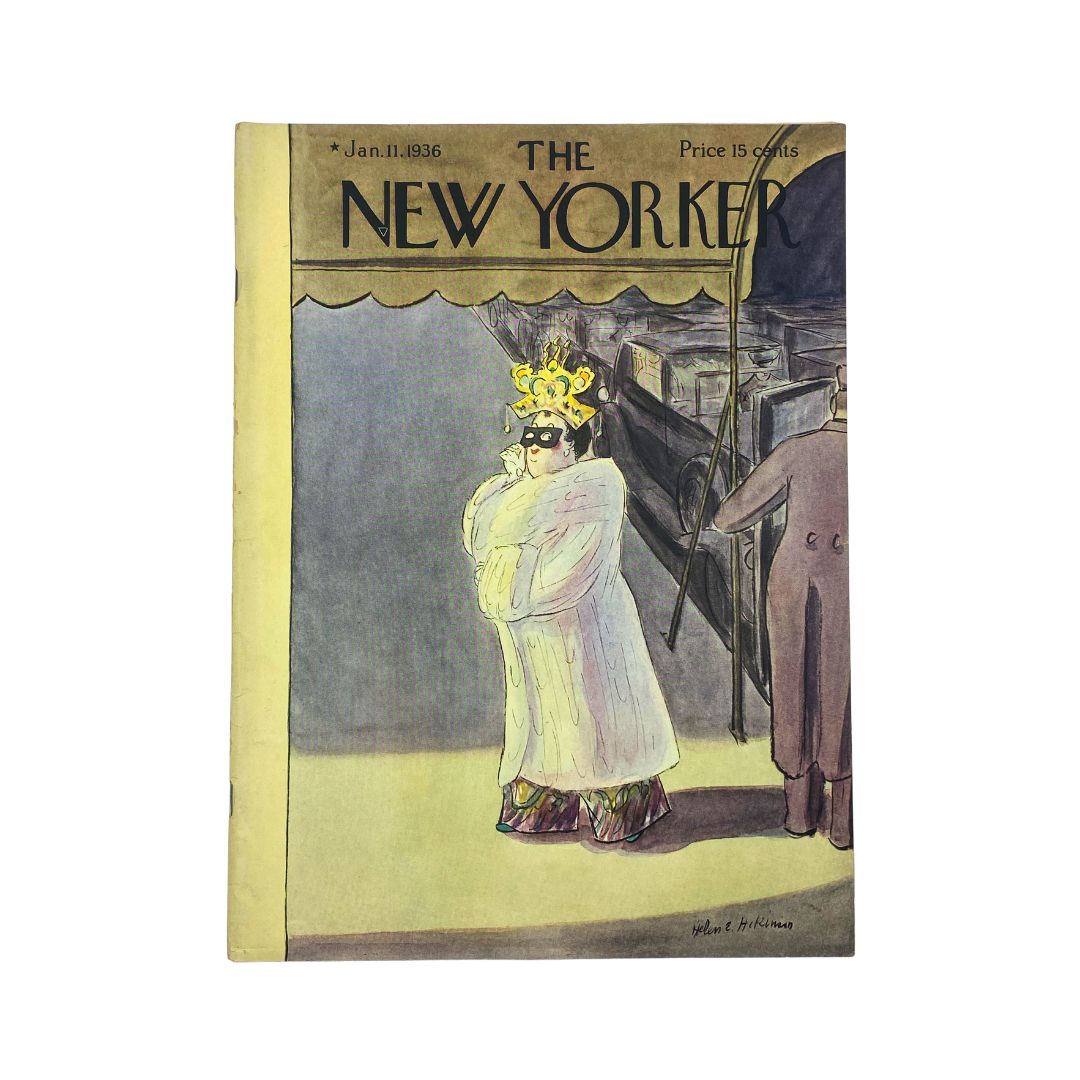 The New Yorker Complete Magazine January 11, 1936 Helen E. Hokinson Cover VG