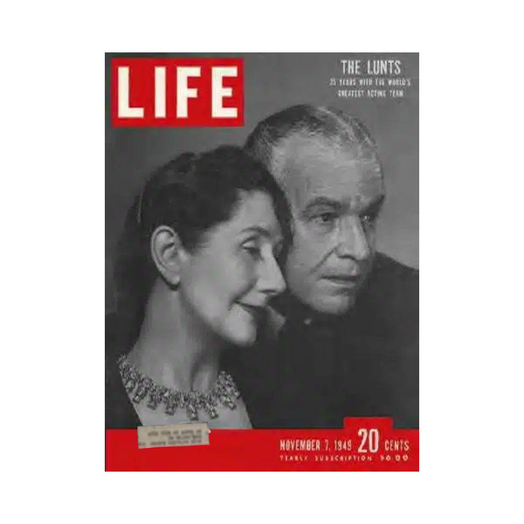 VTG Life Magazine November 7, 1949 Lynn Fontanne and Alfred Lunt