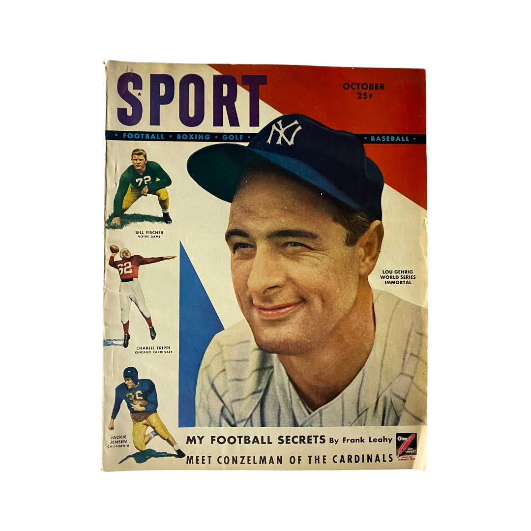 Sport Magazine October 1948 Lou Gehrig, Bill Fischer Cover No Label