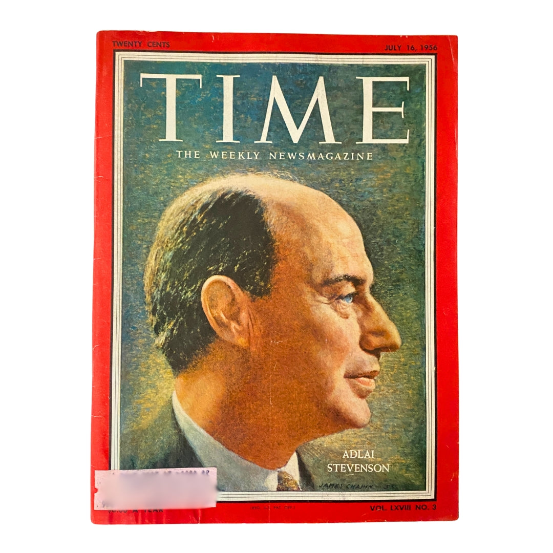 VTG Time Magazine July 16, 1956 Vol 68 No. 3 Adlai Stevenson II