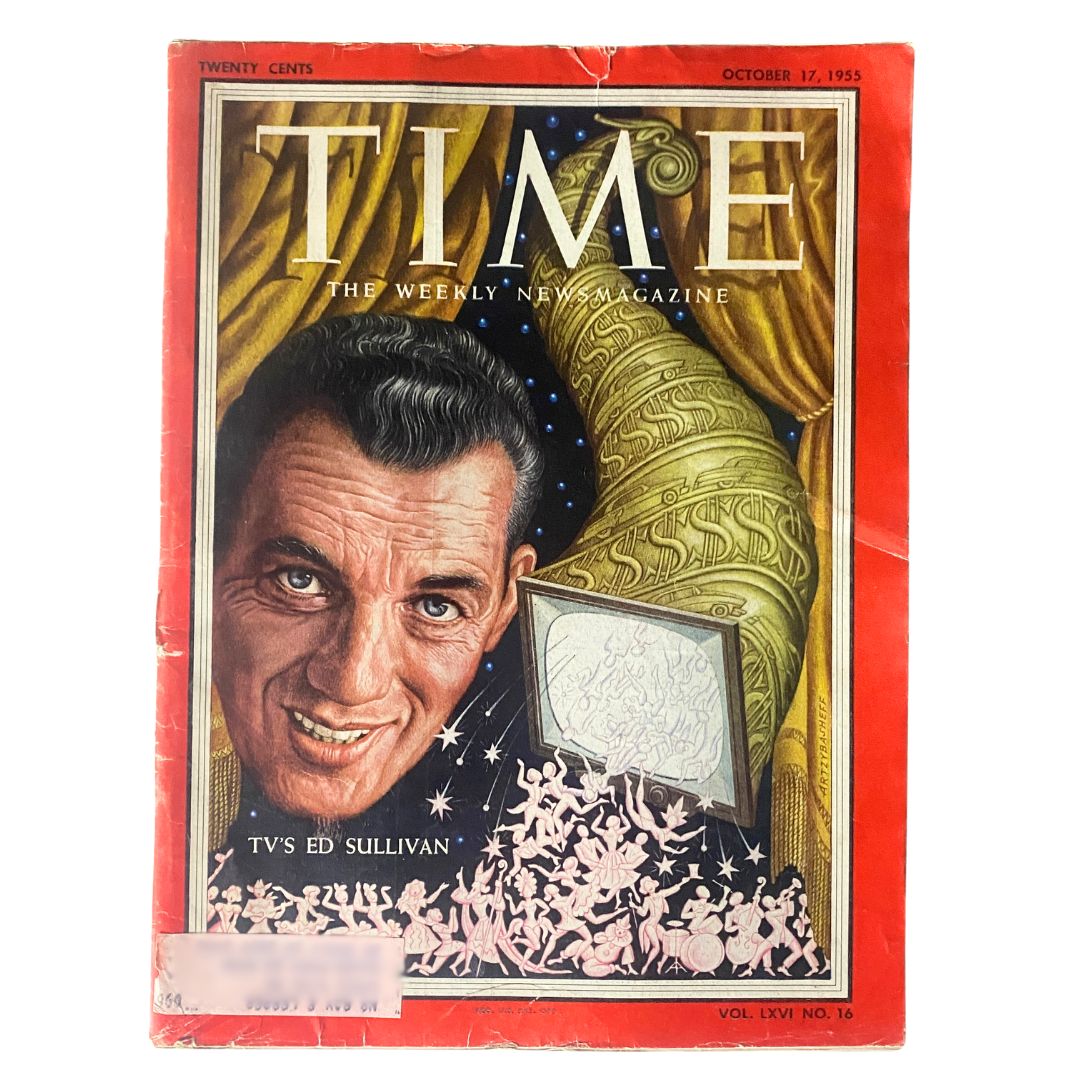 VTG Time Magazine October 17, 1955 Vol 66 No. 16 TV's Ed Sullivan