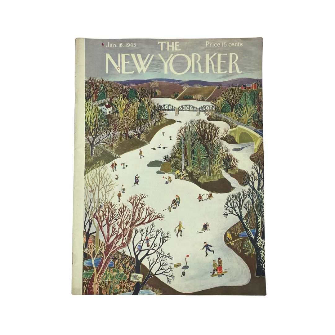 The New Yorker Complete Magazine January 16, 1943 Shirley Jackson Cover VG