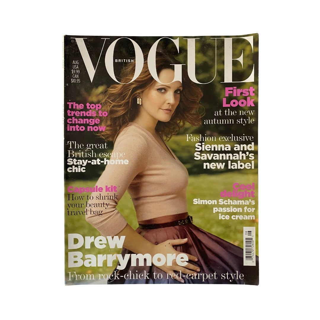 Vogue UK Magazine August 2007 Drew Barrymore Cover No Label VG