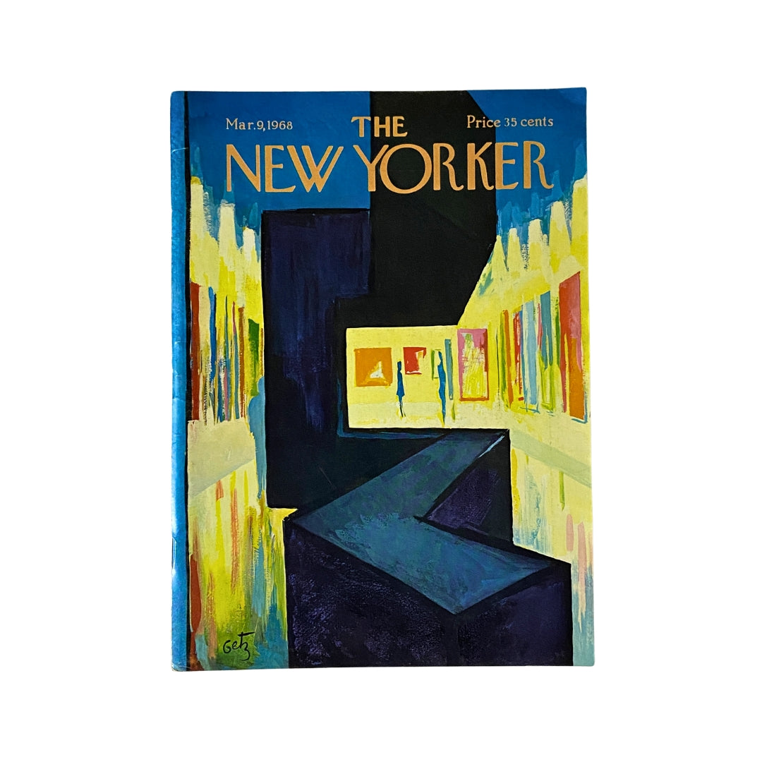 The New Yorker Complete Magazine March 9, 1968 Arthur Getz Cover No Label VG