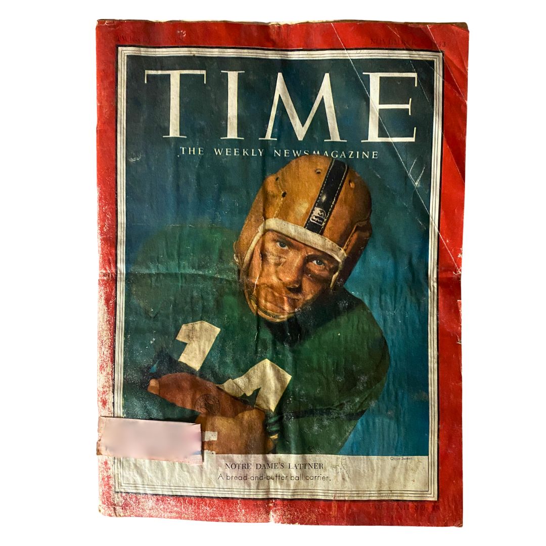 VTG Time Magazine November 9, 1953 Vol 62 No. 19 Johnny Lattner