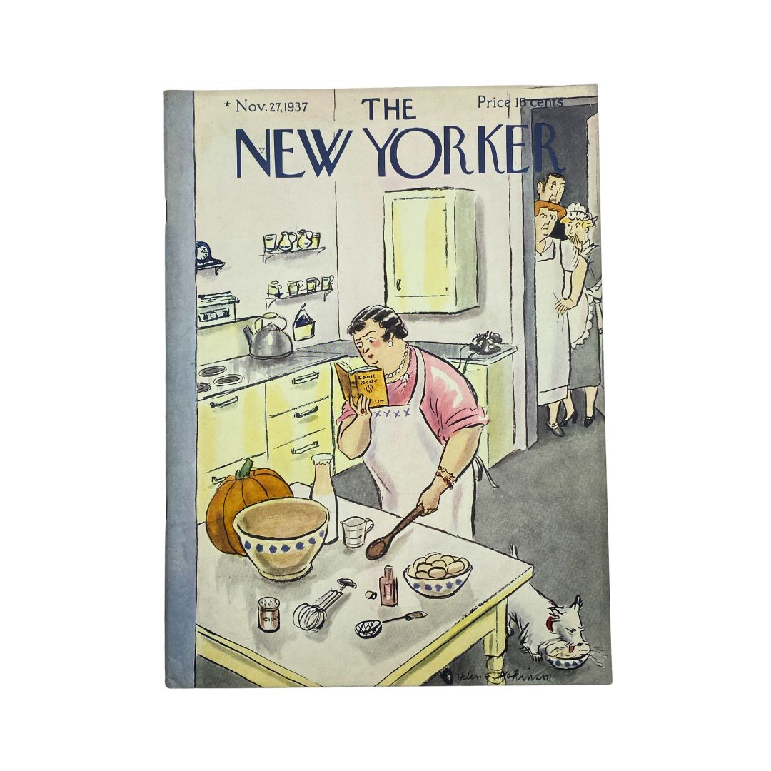 The New Yorker Complete Magazine November 27, 1937 Helen E. Hokinson Cover VG