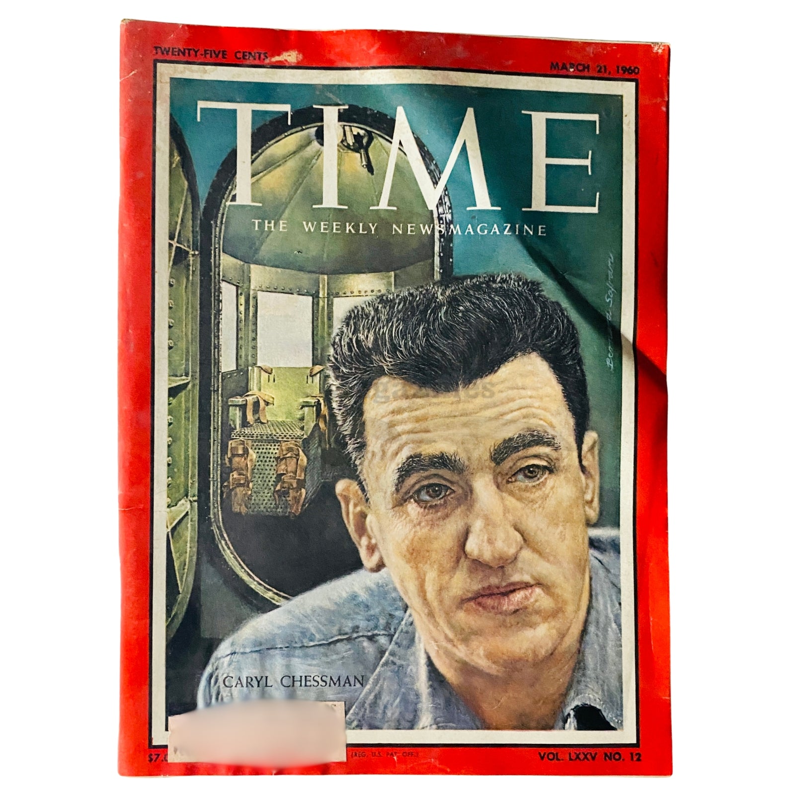 Cover of Time Magazine from March 21, 1960, Vol 75 No. 12 featuring Caryl Chessman, showcasing a vintage design that reflects American culture from the 1960s.