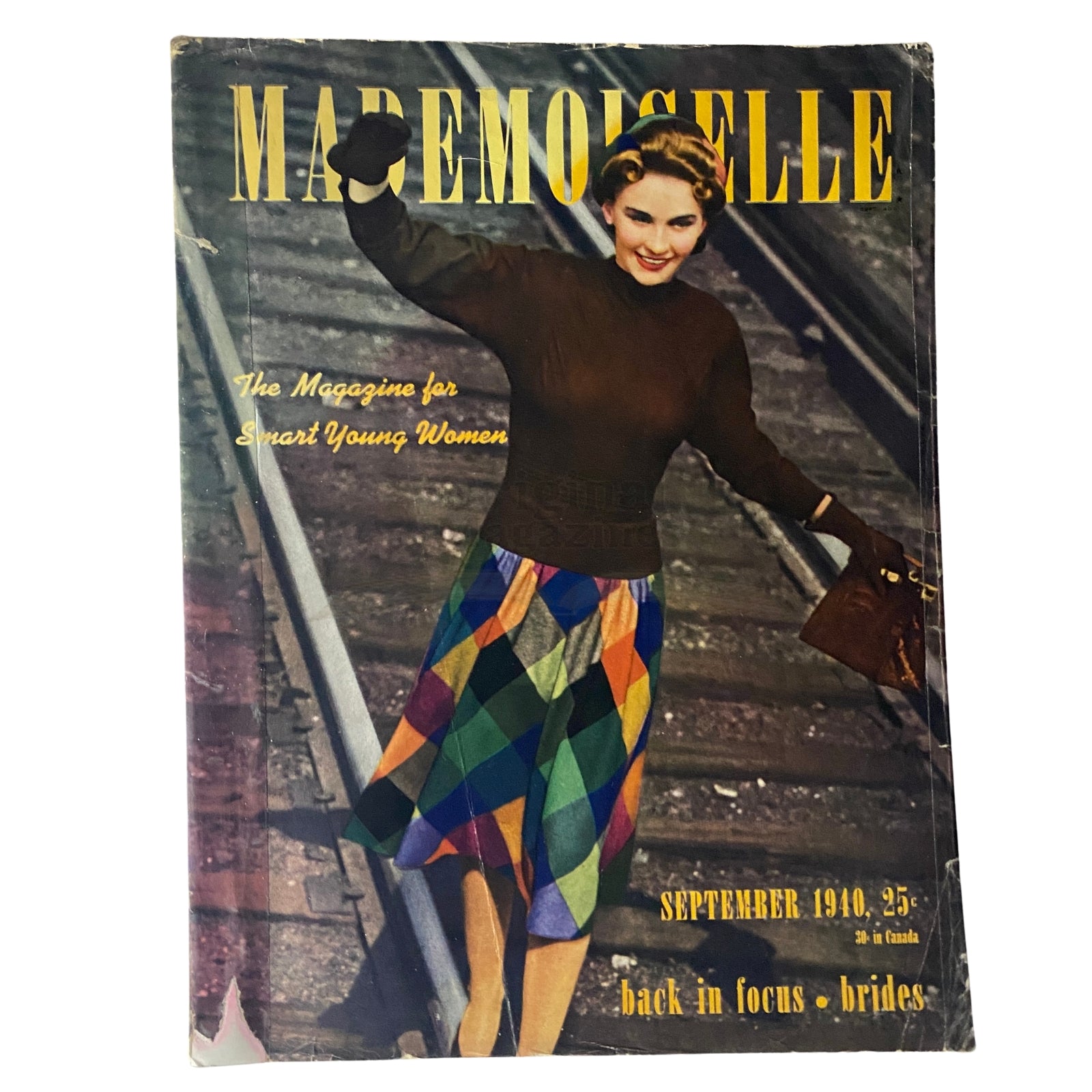 Mademoiselle Magazine September 1940 Back in Focus & Brides No Label