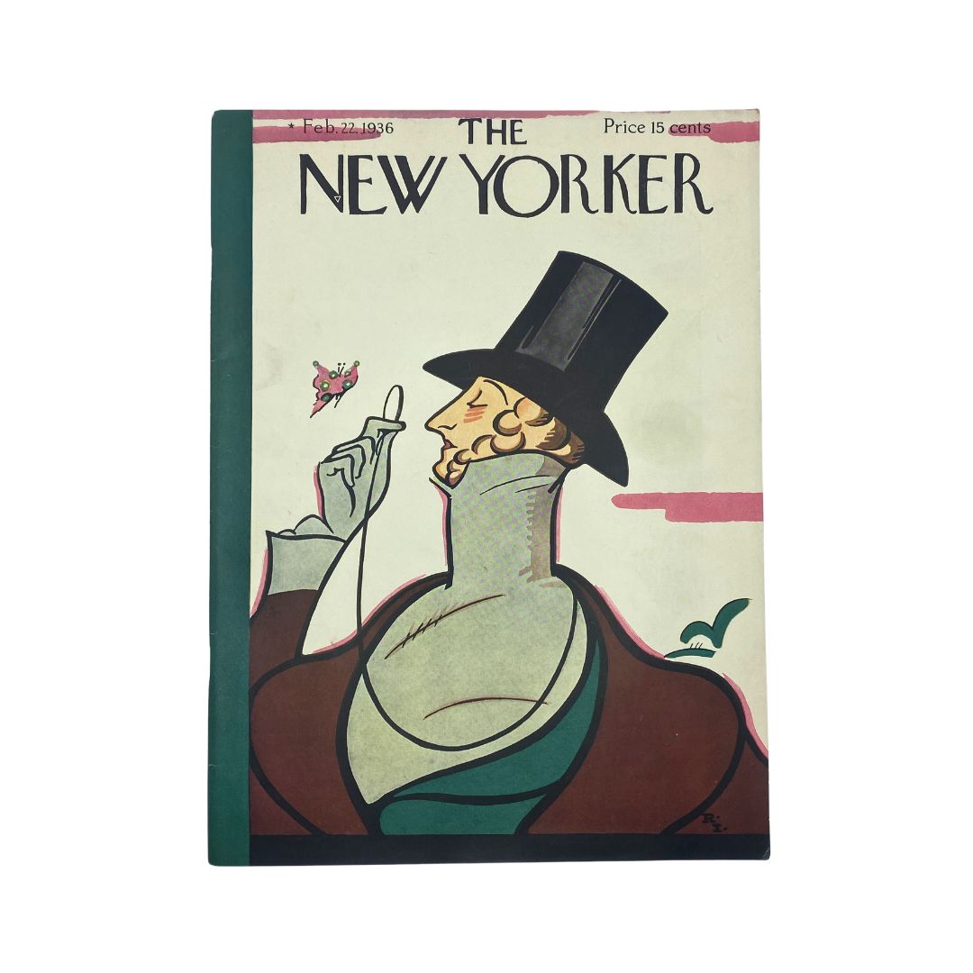 The New Yorker Complete Magazine February 22, 1936 Rea Irvin Cover VG