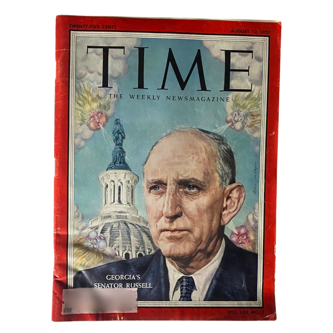 VTG Time Magazine August 12, 1957 Vol 70 No. 7 Richard Russell Jr.