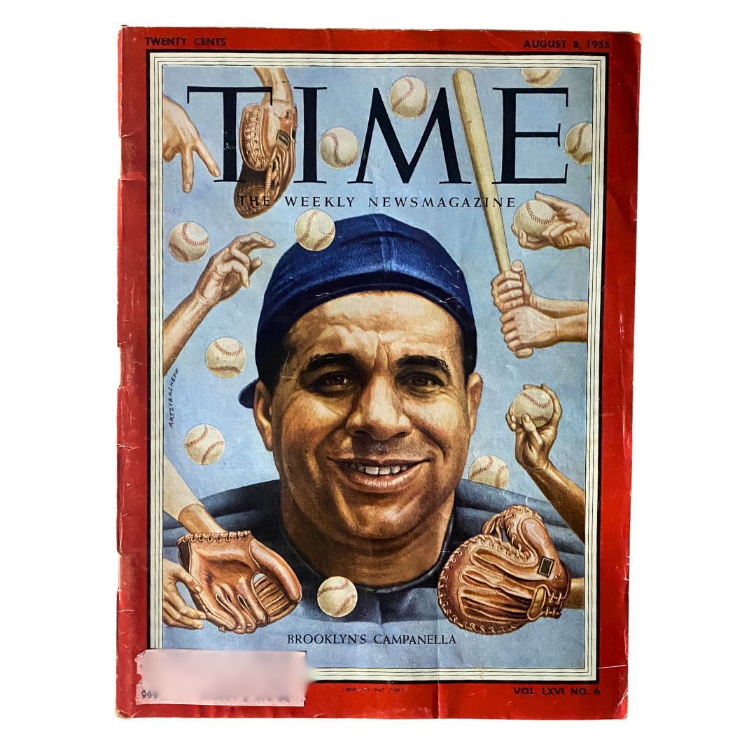 VTG Time Magazine August 8, 1955 Vol 66 No. 6 Roy Campanella