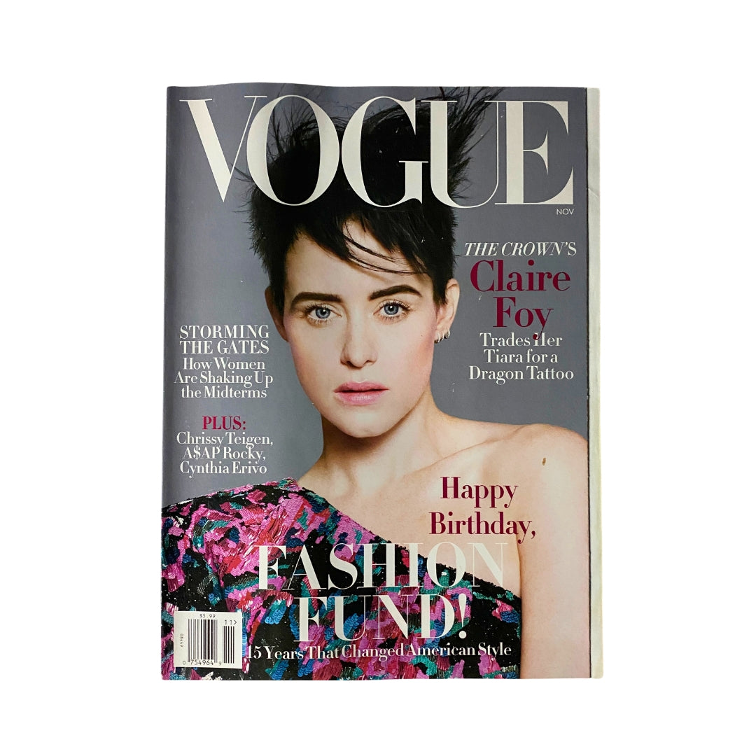 Vogue Magazine November 2018 Claire Foy Cover No Label VG