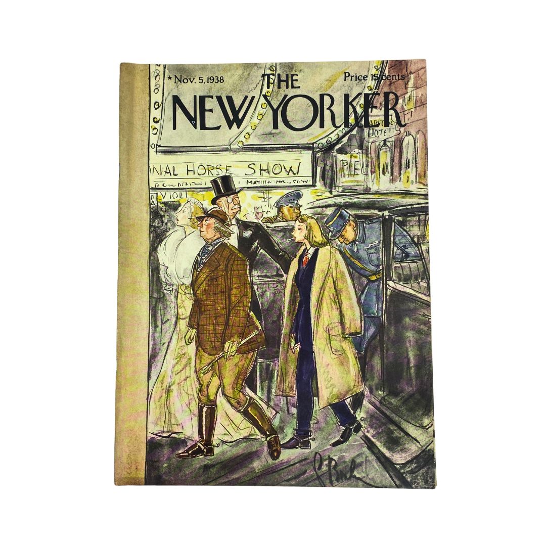 The New Yorker Complete Magazine November 5, 1938 Perry Barlow Cover