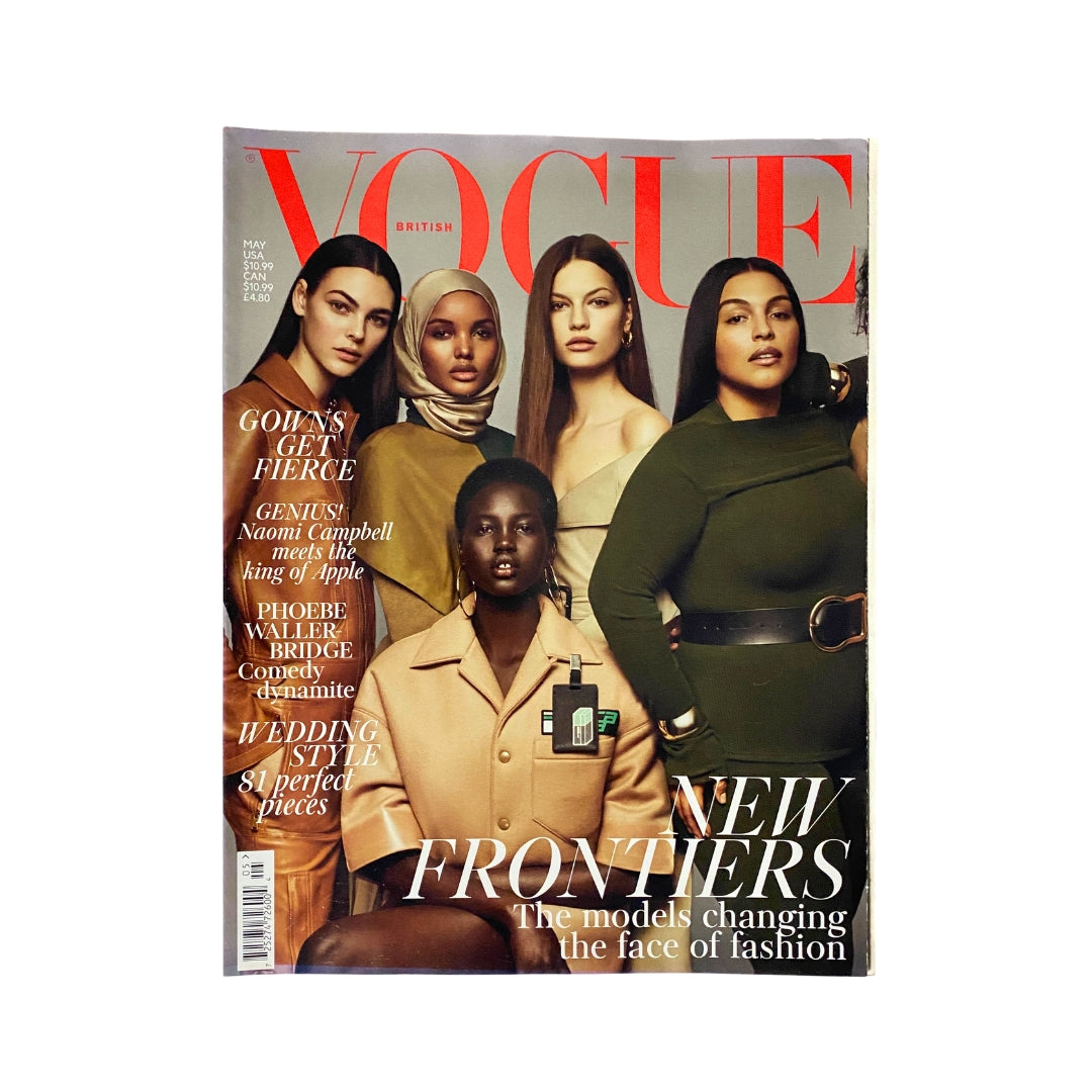 Vogue UK Magazine May 2018 Vittoria Ceretti, Halima Aden Cover No Label VG