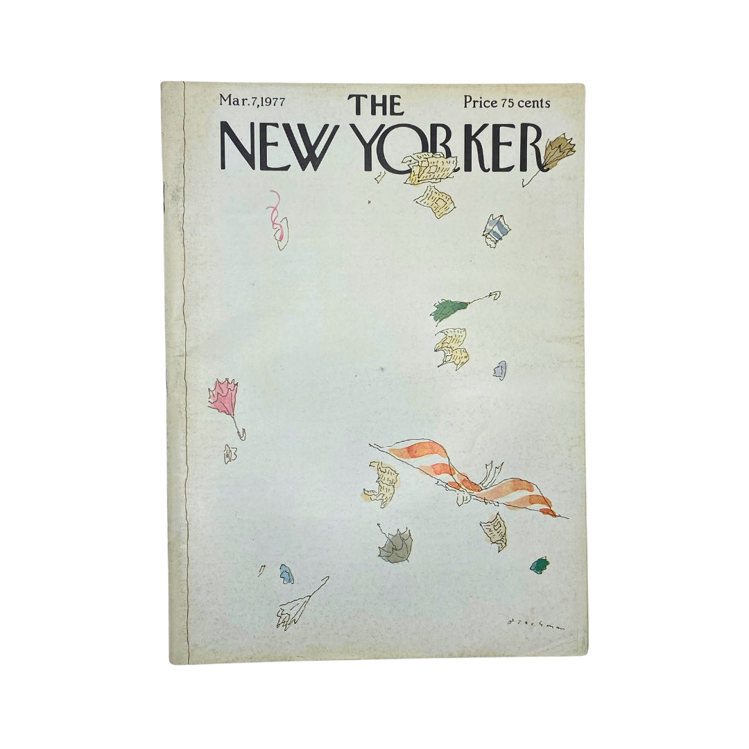The New Yorker Complete Magazine March 7, 1977 R.O. Blechman Cover No Label