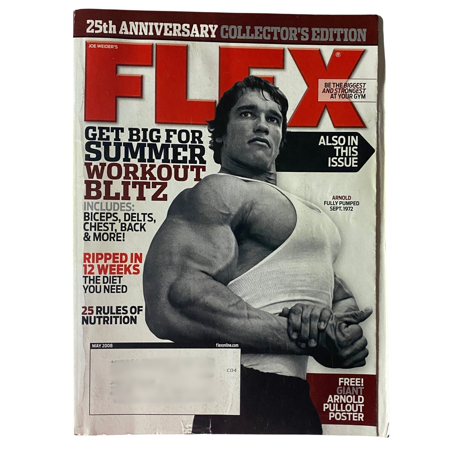 Flex Magazine May 2008 Vol 26, Num 3 Arnold Schwarzenegger Cover VG