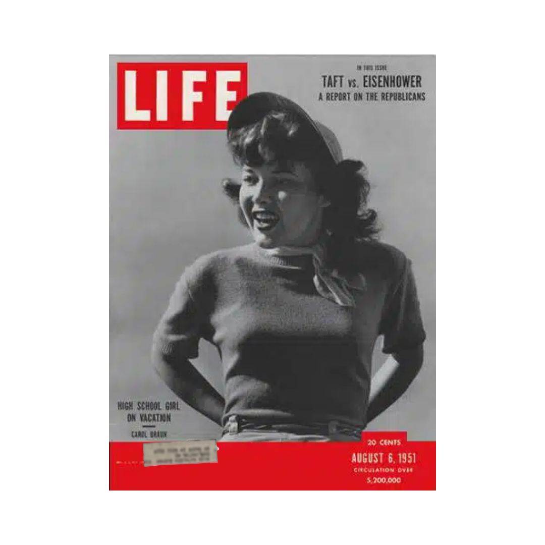 VTG Life Magazine August 6, 1951 High School Girl Carol Braun