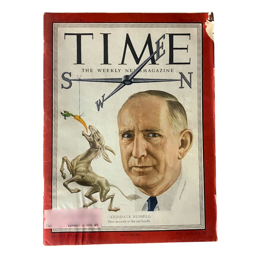 VTG Time Magazine May 19, 1952 Vol 51No. 20 Richard Russell