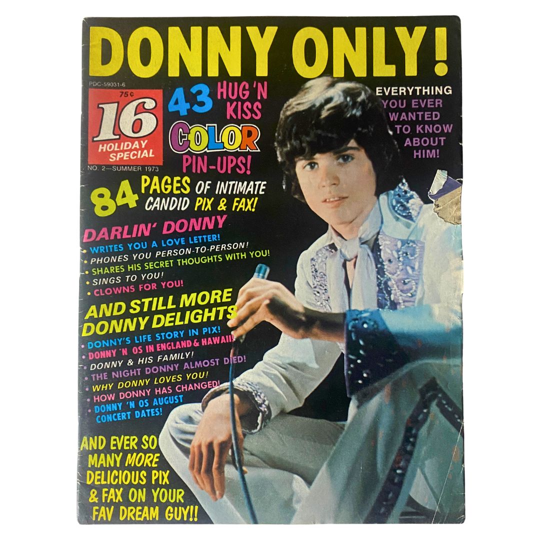 VTG 16 Magazine Summer 1973 No. 2 Summer Special Donny Osmond w Poster No Label