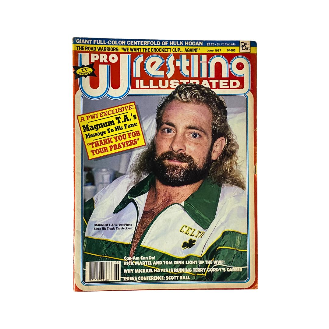 Pro Wrestling Illustrated Magazine June 1987 Magnum T.A. w Poster No Label