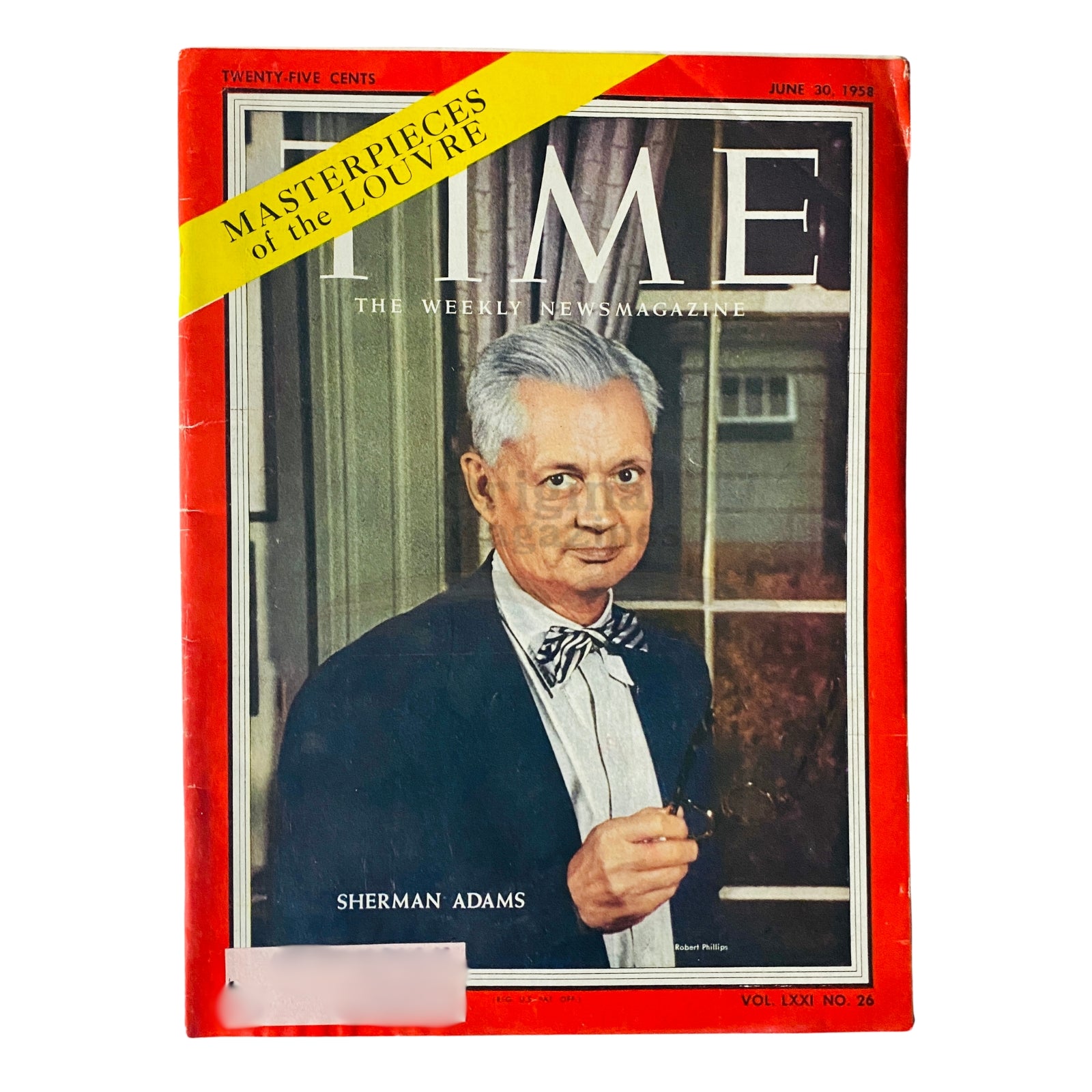 Cover of Time Magazine June 30 1958, featuring Sherman Adams, showcasing mid-20th century political and cultural themes.