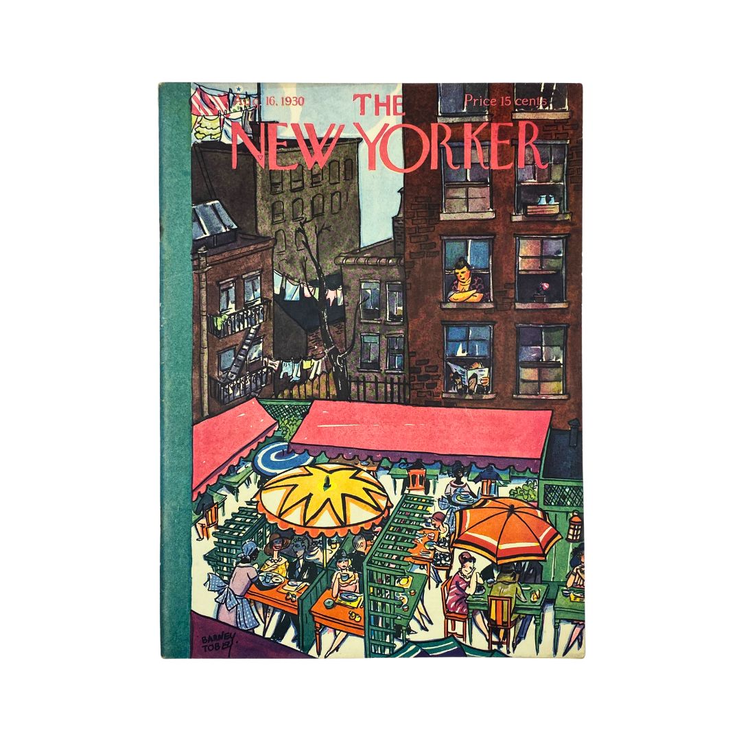 The New Yorker Complete Magazine August 16, 1930 Barney Tobey Cover VG