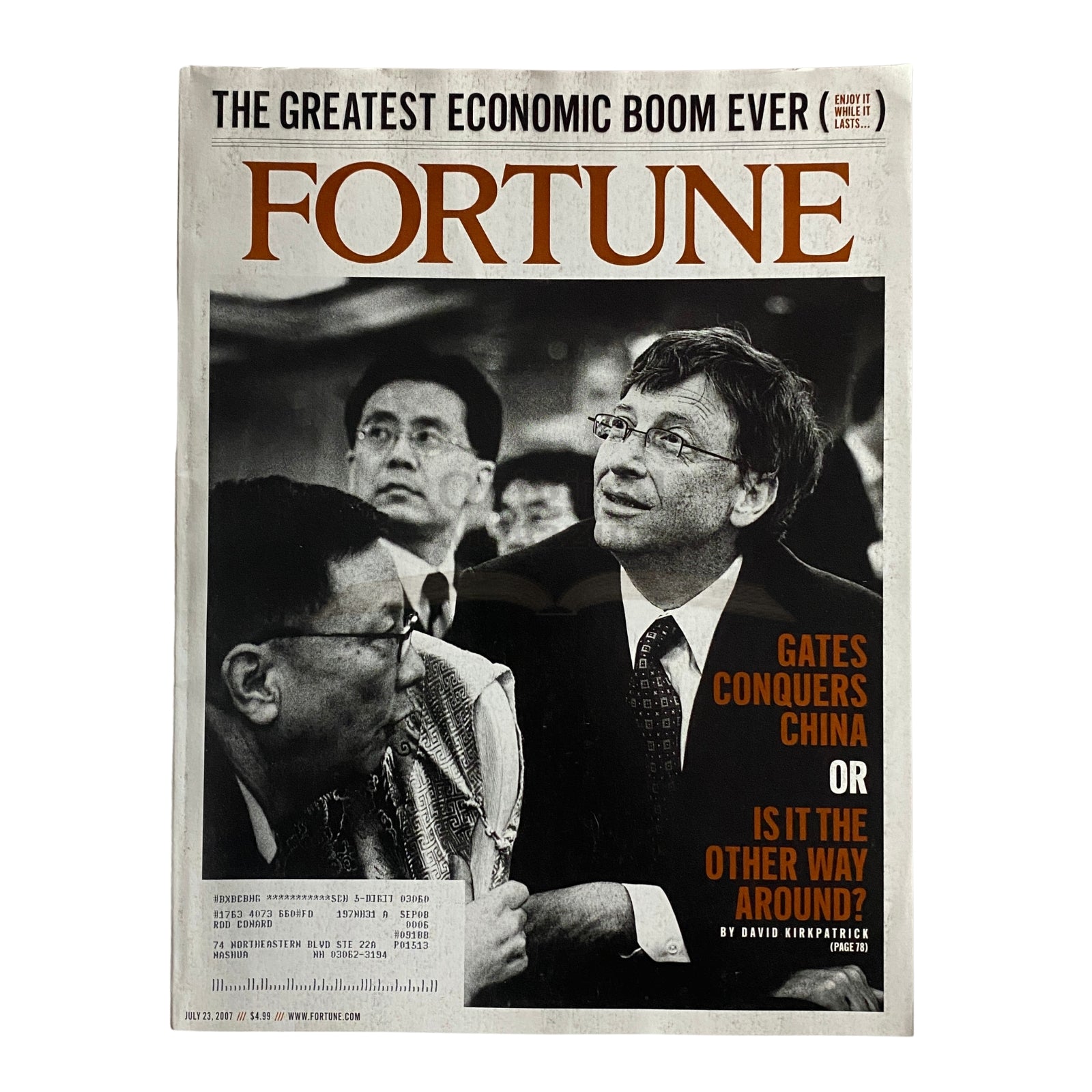 Fortune Magazine July 23, 2007 Bill Gates Conquer China VG