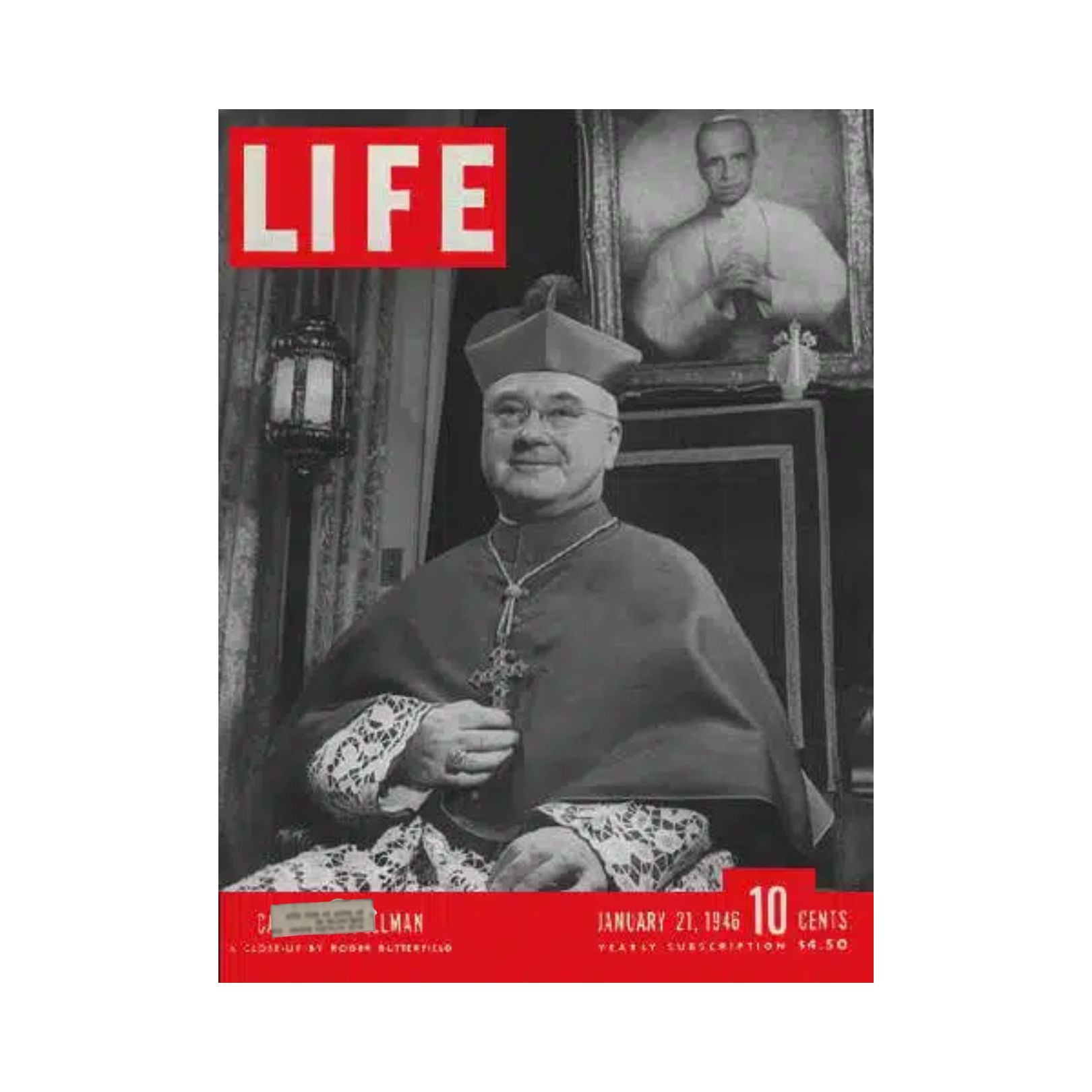 VTG Life Magazine January 21, 1946 Cardinal Spellman Close-up