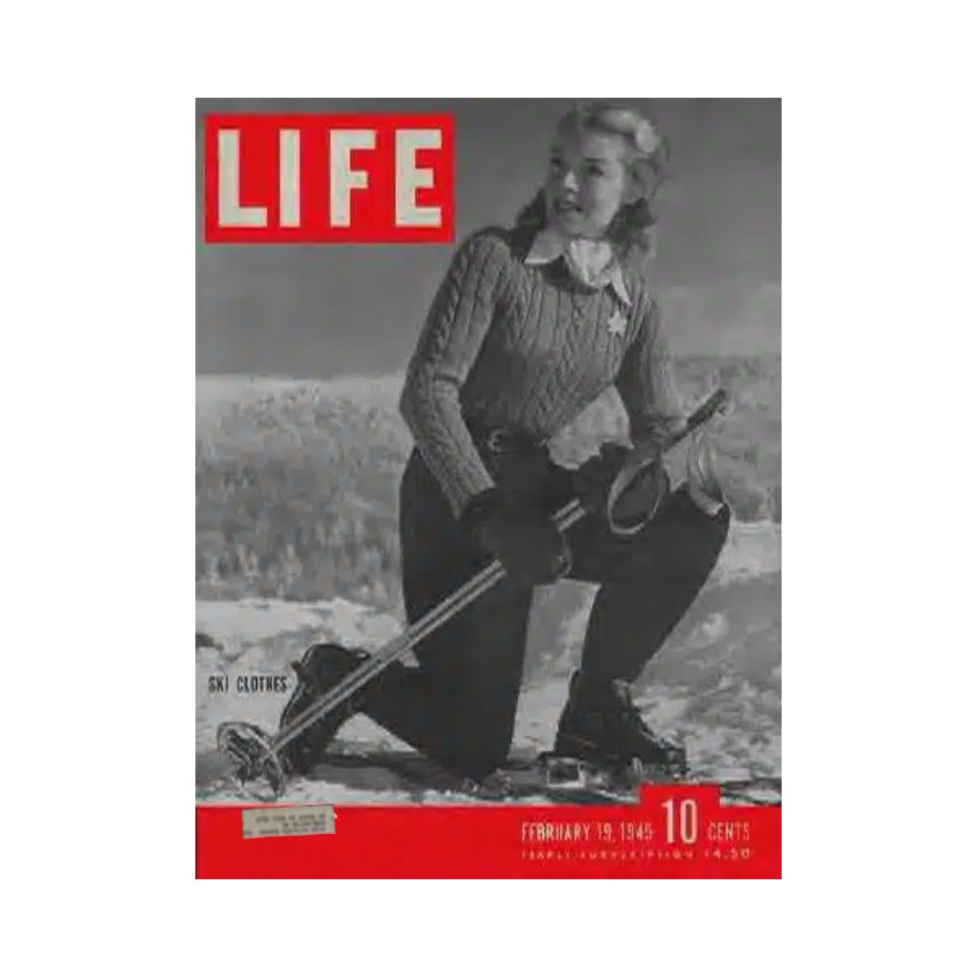 VTG Life Magazine February 19, 1945 Ski Clothes, Blanche Rybizka Mount Tremblant